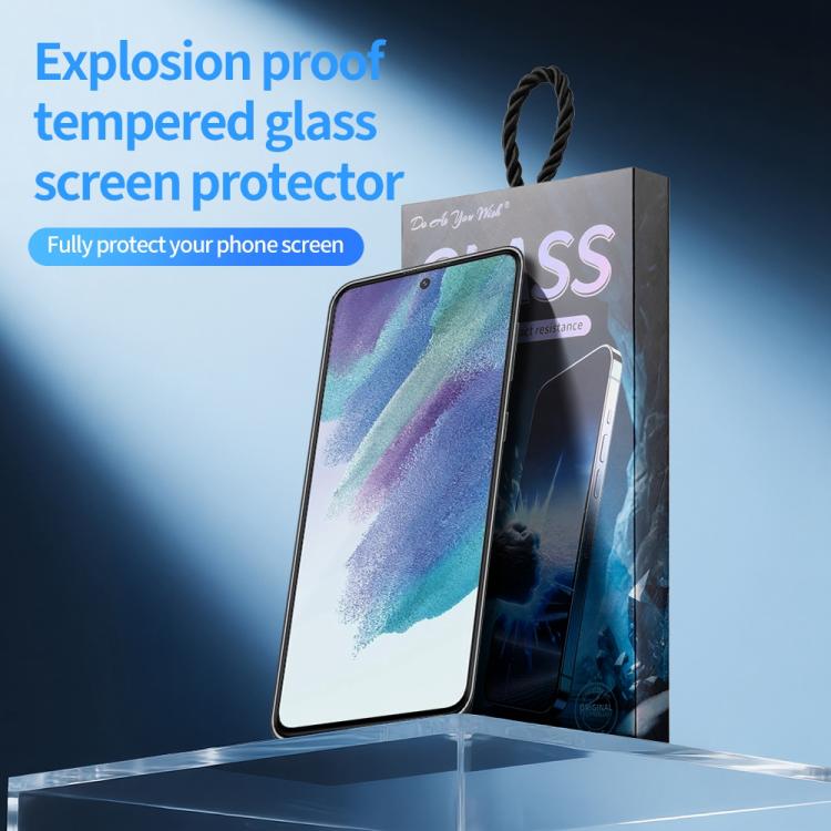 For Samsung Galaxy S21 FE 5G 5pcs / Pack Do As You Wish Silk Screen Printed HD Tempered Glass Film - Black