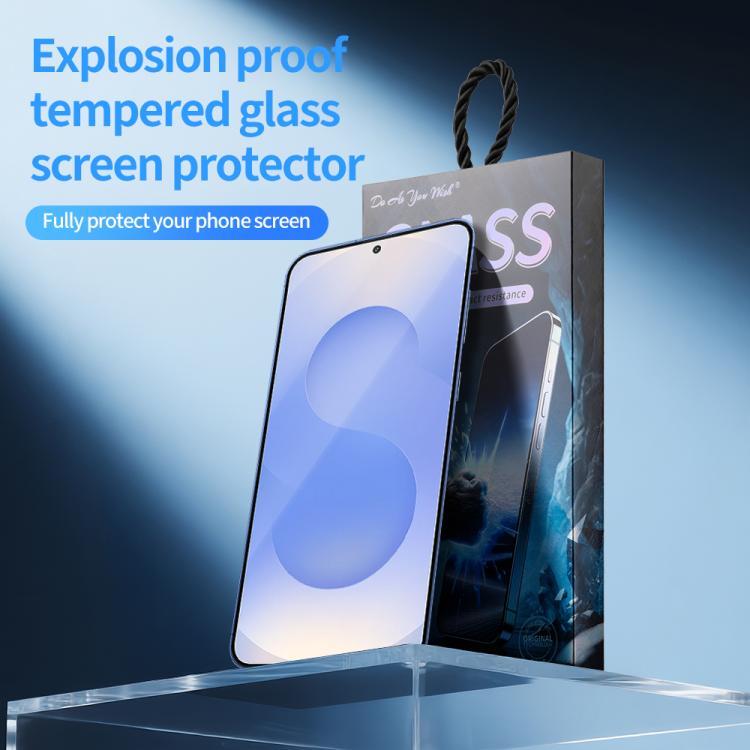 For Samsung Galaxy S25 5G 5pcs / Pack Do As You Wish Silk Screen Printed HD Tempered Glass Film - Black