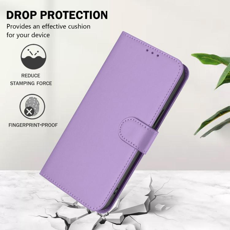 For Fairphone 5 Skin Feel Solid Color Leather Phone Case with Lanyard