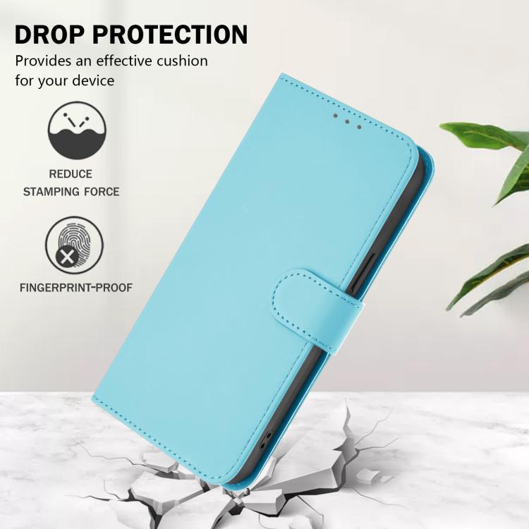 For Fairphone 5 Skin Feel Solid Color Leather Phone Case with Lanyard