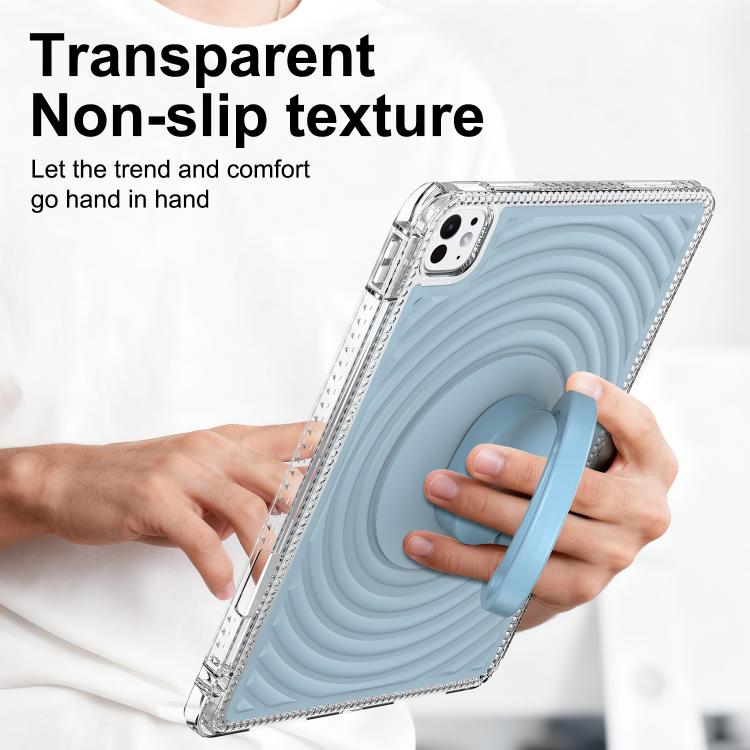 For iPad Pro 11 2025 / 2024 Wave Texture Rotating Holder Tablet Case with Pen Slot