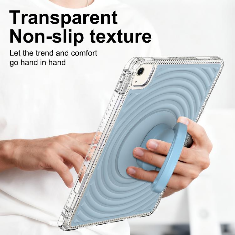 For iPad Air 11 2026 / 2025 / 2024 Wave Texture Rotating Holder Tablet Case with Pen Slot