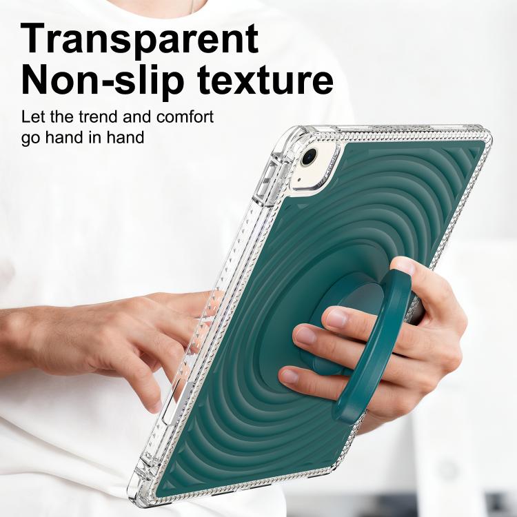 For iPad Air 11 2026 / 2025 / 2024 Wave Texture Rotating Holder Tablet Case with Pen Slot
