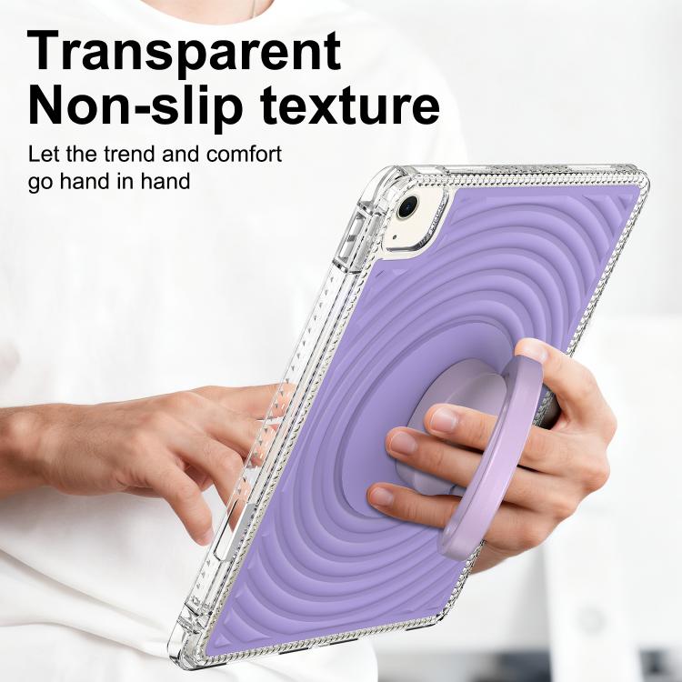 For iPad Air 11 2026 / 2025 / 2024 Wave Texture Rotating Holder Tablet Case with Pen Slot