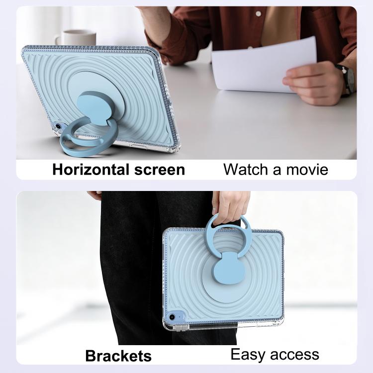 For iPad 2025 / 2022 Wave Texture Rotating Holder Tablet Case with Pen Slot