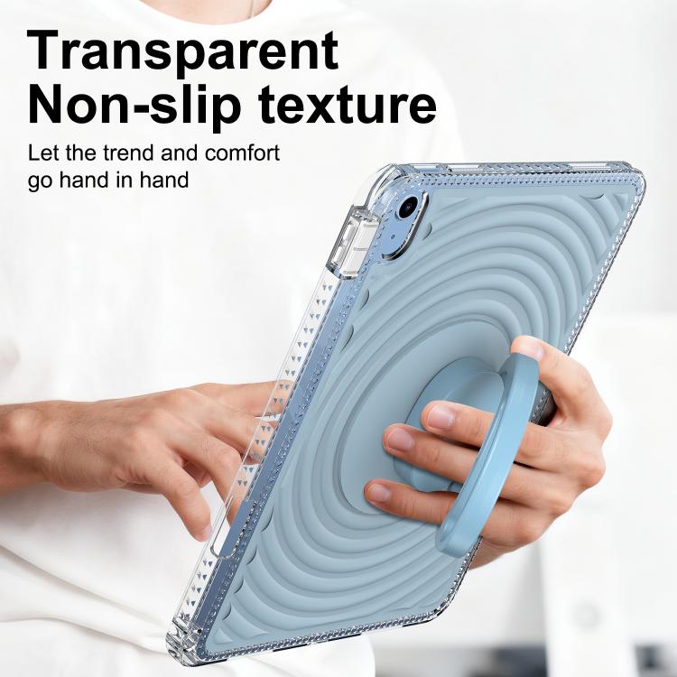 For iPad 2025 / 2022 Wave Texture Rotating Holder Tablet Case with Pen Slot