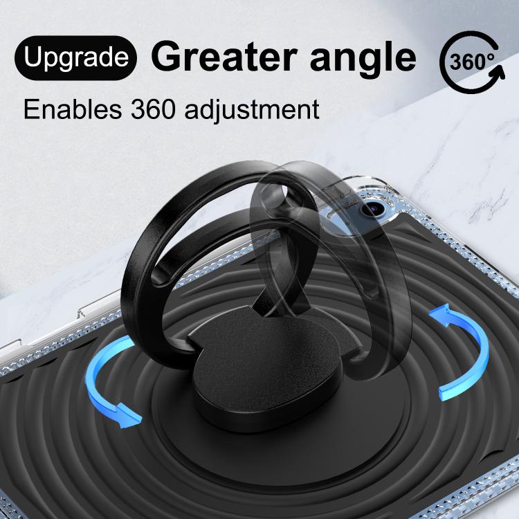 For iPad 2025 / 2022 Wave Texture Rotating Holder Tablet Case with Pen Slot