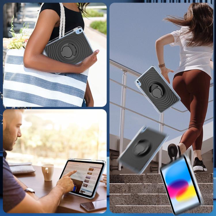 For iPad 2025 / 2022 Wave Texture Rotating Holder Tablet Case with Pen Slot