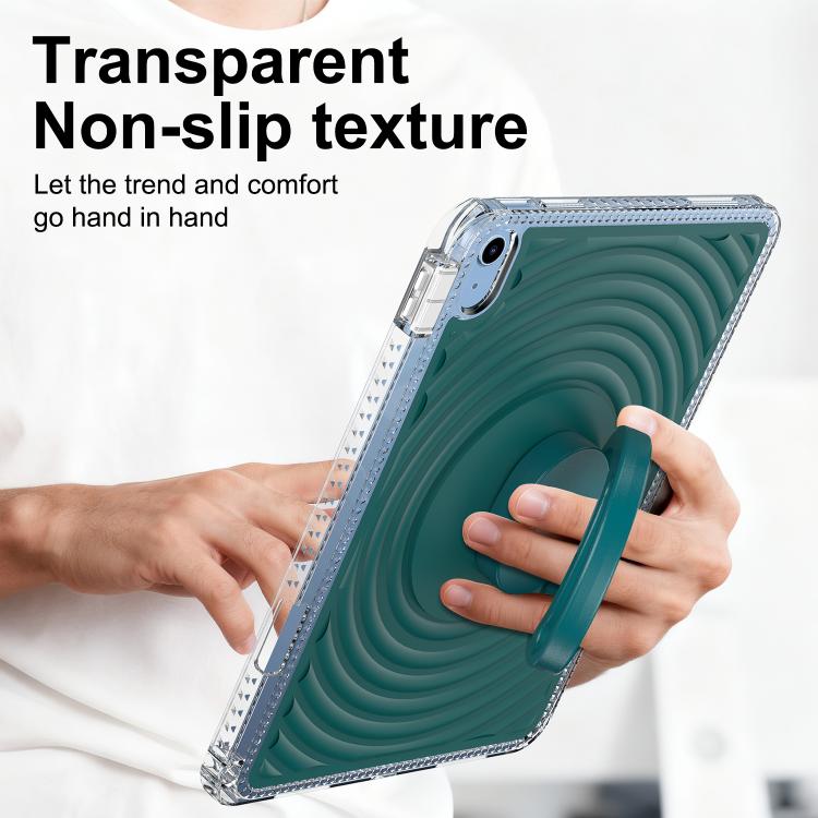 For iPad 2025 / 2022 Wave Texture Rotating Holder Tablet Case with Pen Slot