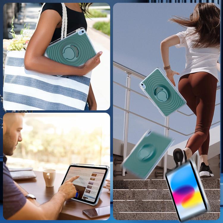 For iPad 2025 / 2022 Wave Texture Rotating Holder Tablet Case with Pen Slot