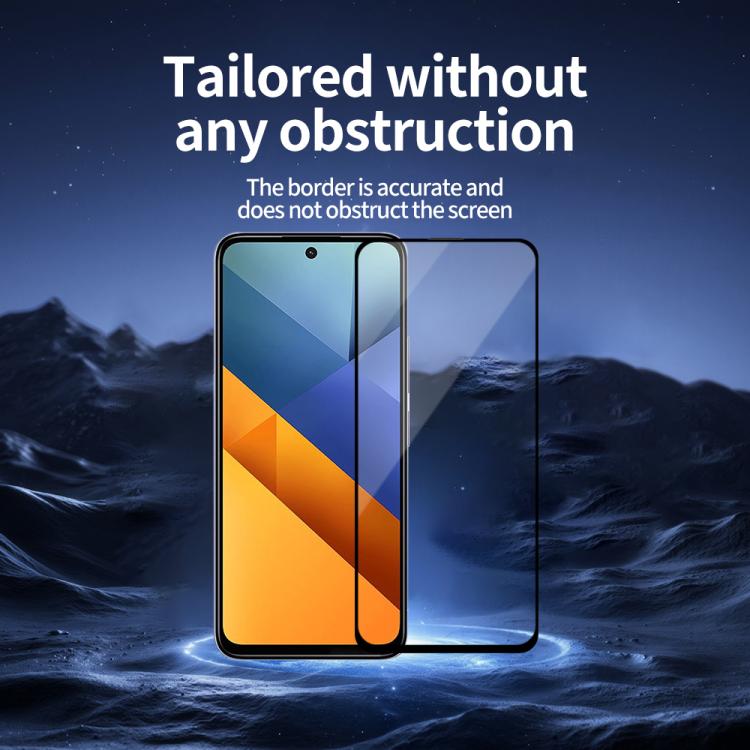 For Xiaomi Poco M6 4G Do As You Wish Silk Screen Printed HD Tempered Glass Film - Black