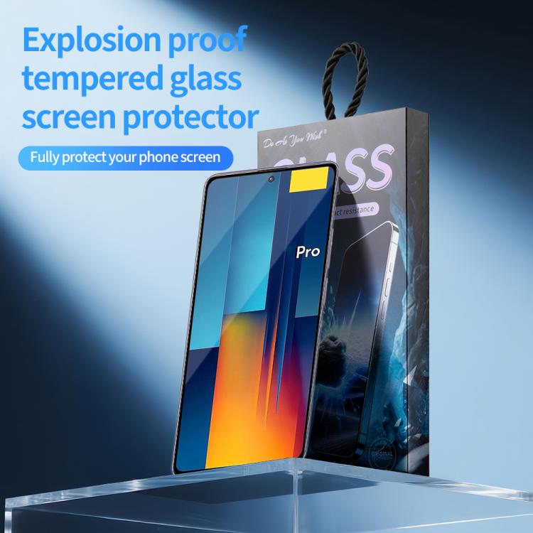 For Xiaomi Poco M6 Pro 4G Do As You Wish Silk Screen Printed HD Tempered Glass Film - Black
