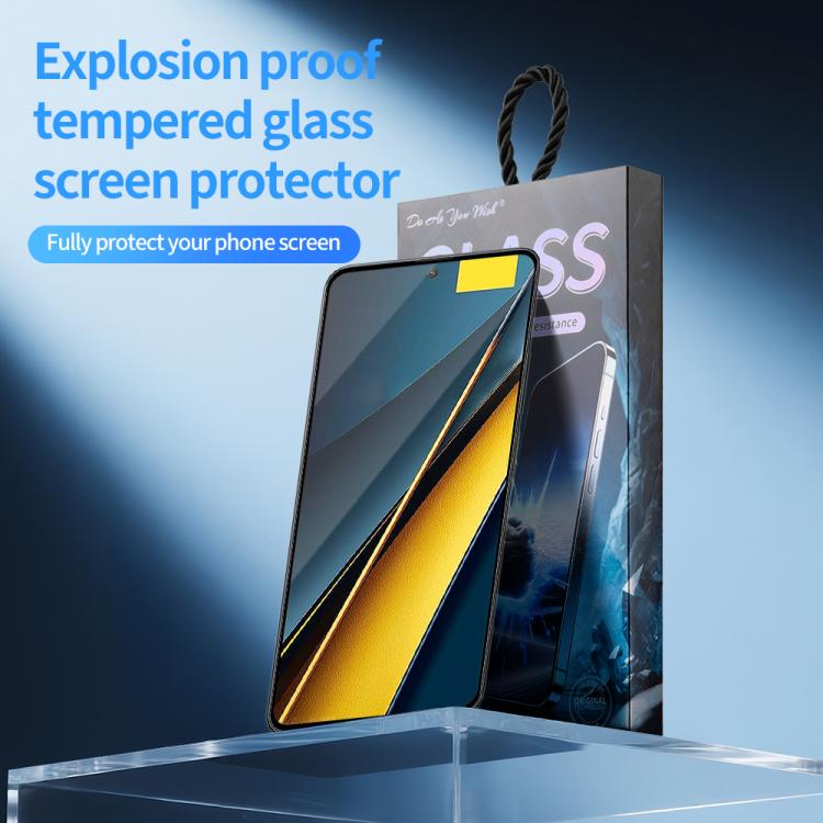 For Xiaomi Poco X6 Pro Do As You Wish Silk Screen Printed HD Tempered Glass Film - Black