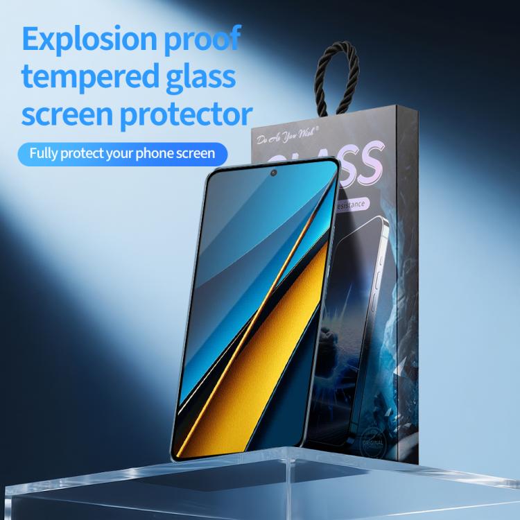 For Xiaomi Poco X6 Do As You Wish Silk Screen Printed HD Tempered Glass Film - Black