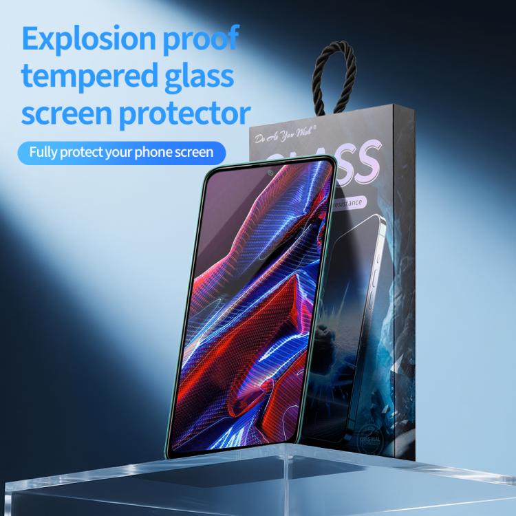 For Xiaomi Poco X5 Do As You Wish Silk Screen Printed HD Tempered Glass Film - Black