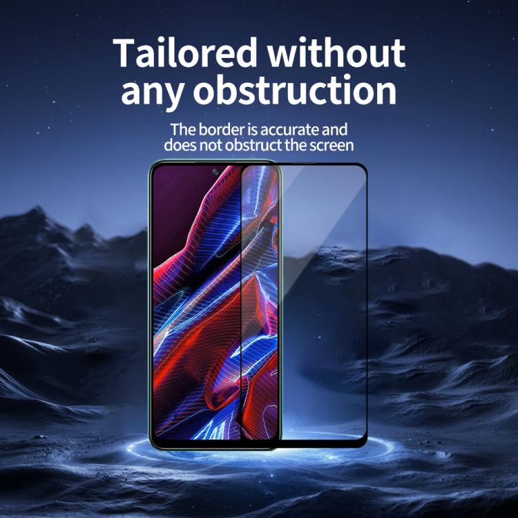 For Xiaomi Poco X5 Do As You Wish Silk Screen Printed HD Tempered Glass Film - Black