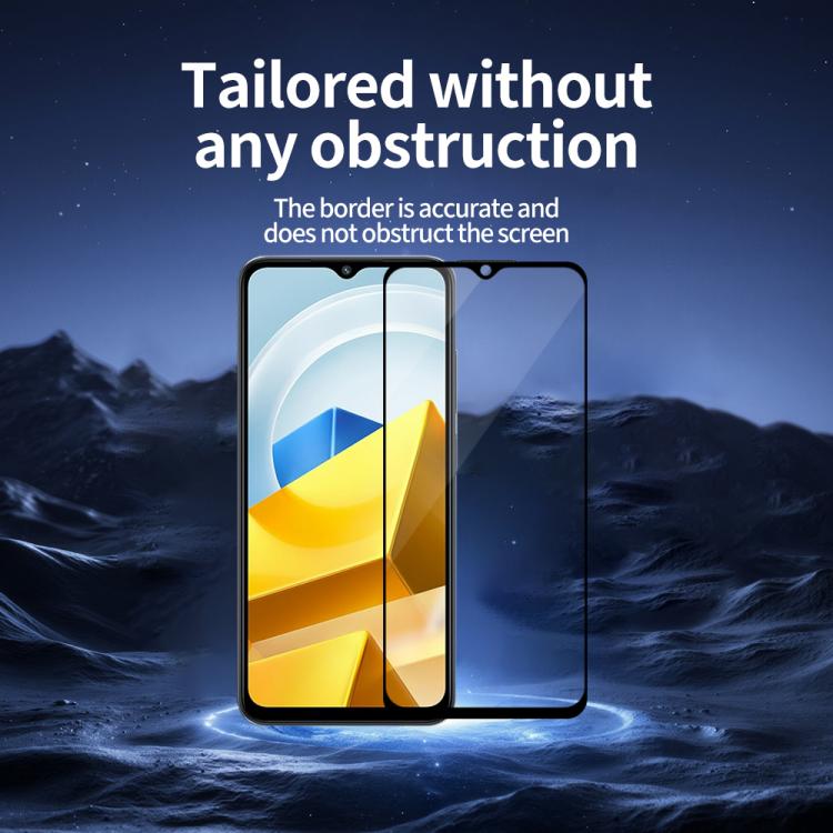 For Xiaomi Poco M5 Do As You Wish Silk Screen Printed HD Tempered Glass Film - Black