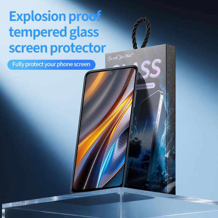 For Xiaomi Poco X4 GT Do As You Wish Silk Screen Printed HD Tempered Glass Film - Black