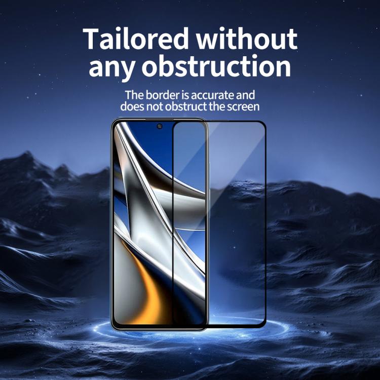 For Xiaomi Poco X4 Pro 5G Do As You Wish Silk Screen Printed HD Tempered Glass Film - Black