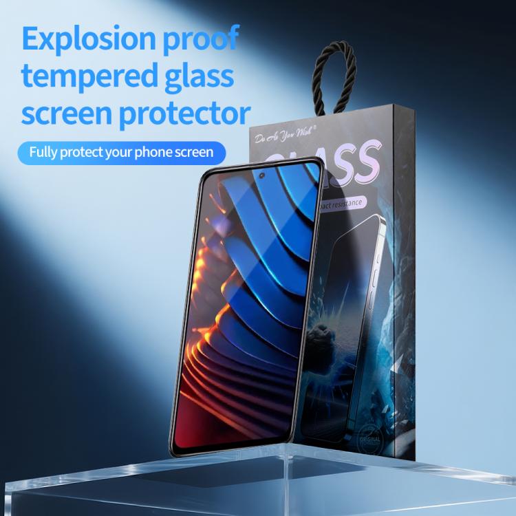 For Xiaomi Poco X3 GT Do As You Wish Silk Screen Printed HD Tempered Glass Film - Black