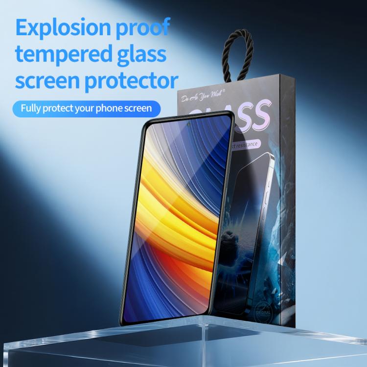For Xiaomi Poco X3 Pro Do As You Wish Silk Screen Printed HD Tempered Glass Film - Black