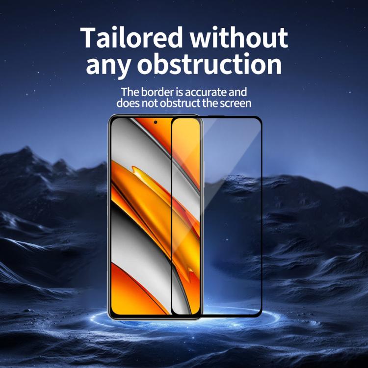 For Xiaomi Poco F3 Do As You Wish Silk Screen Printed HD Tempered Glass Film - Black