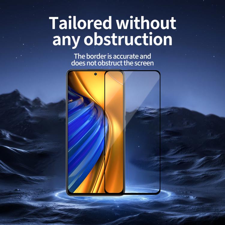 For Xiaomi Poco F4 Do As You Wish Silk Screen Printed HD Tempered Glass Film - Black