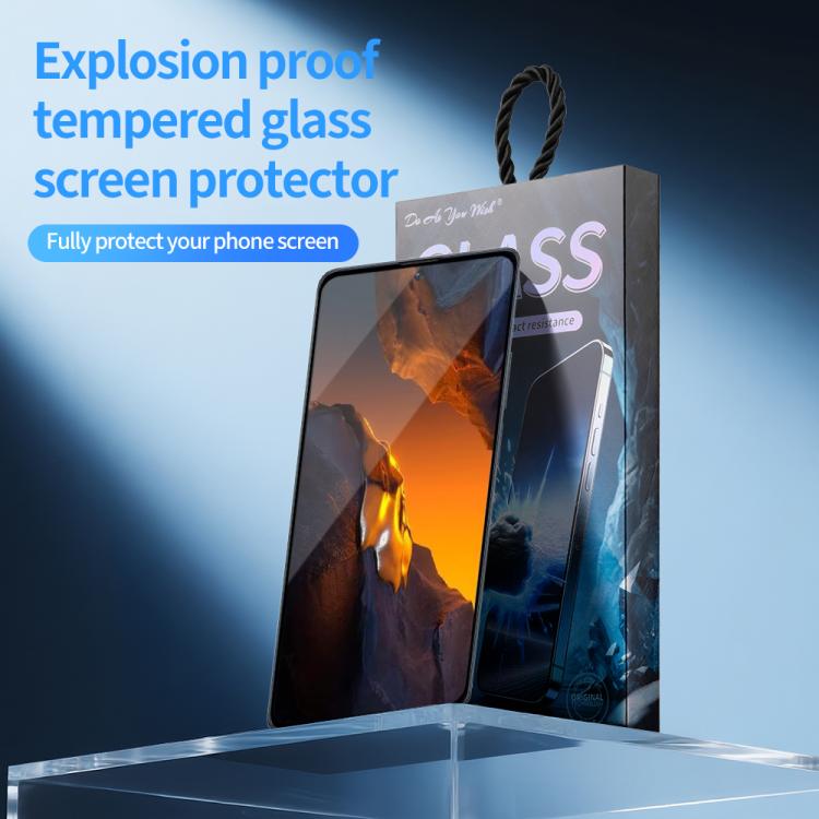 For Xiaomi Poco F5 Do As You Wish Silk Screen Printed HD Tempered Glass Film - Black