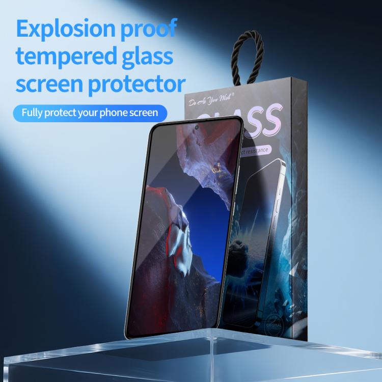 For Xiaomi Poco F5 Pro Do As You Wish Silk Screen Printed HD Tempered Glass Film - Black