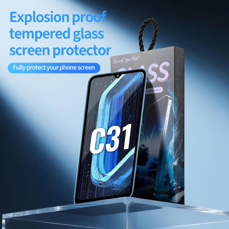 For Xiaomi Poco C31 Do As You Wish Silk Screen Printed HD Tempered Glass Film - Black
