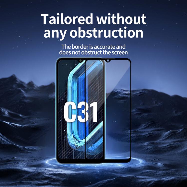 For Xiaomi Poco C31 Do As You Wish Silk Screen Printed HD Tempered Glass Film - Black