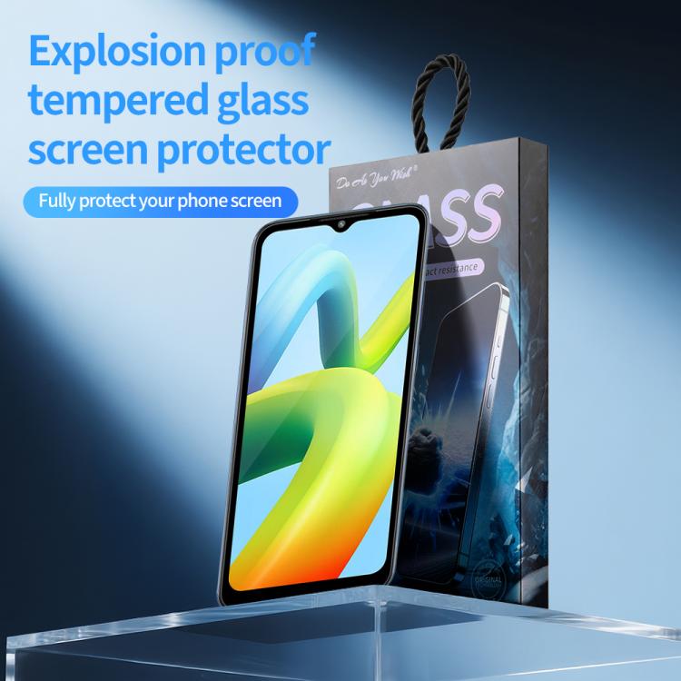 For Xiaomi Poco C50 Do As You Wish Silk Screen Printed HD Tempered Glass Film - Black