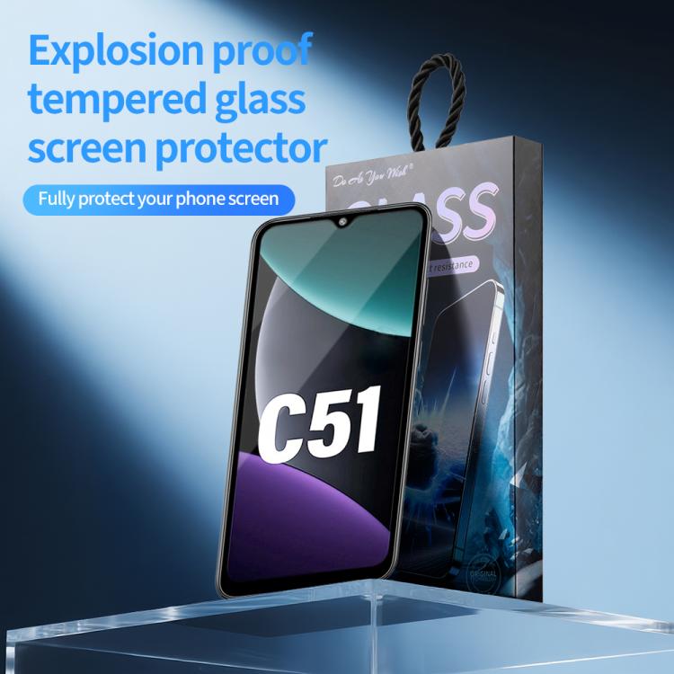 For Xiaomi Poco C51 Do As You Wish Silk Screen Printed HD Tempered Glass Film - Black