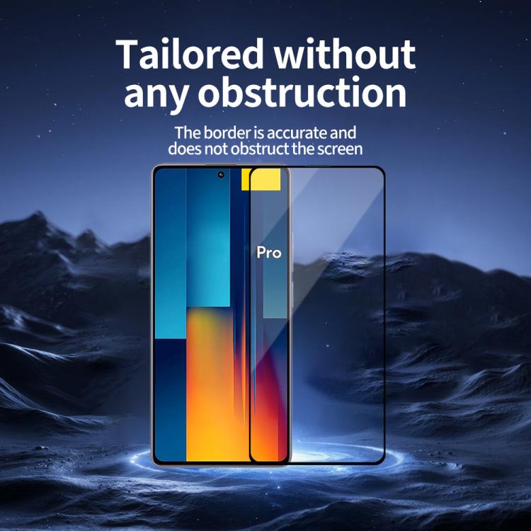 For Xiaomi Poco M6 Pro 4G 5pcs / Pack Do As You Wish Silk Screen Printed HD Tempered Glass Film - Black