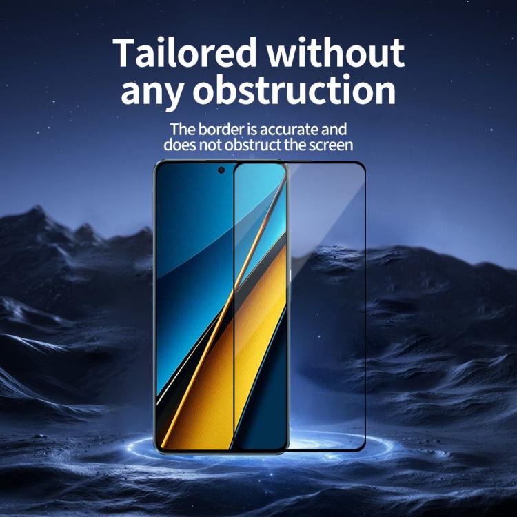 For Xiaomi Poco X6 5pcs / Pack Do As You Wish Silk Screen Printed HD Tempered Glass Film - Black