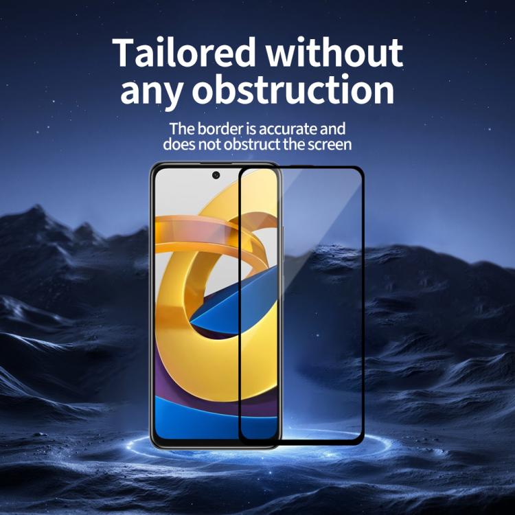 For Xiaomi Poco M4 Pro 5G 5pcs / Pack Do As You Wish Silk Screen Printed HD Tempered Glass Film - Black