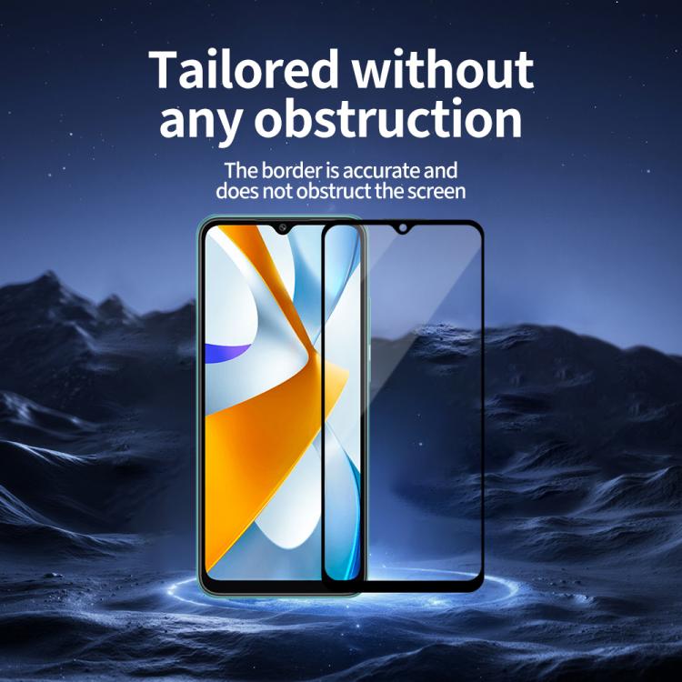 For Xiaomi Poco C40 5pcs / Pack Do As You Wish Silk Screen Printed HD Tempered Glass Film - Black