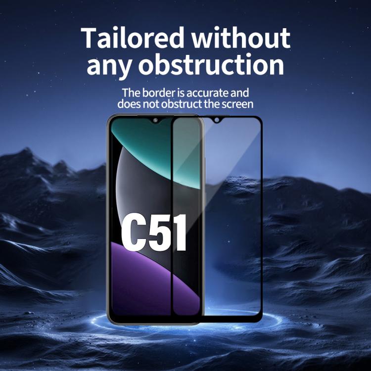 For Xiaomi Poco C51 5pcs / Pack Do As You Wish Silk Screen Printed HD Tempered Glass Film - Black