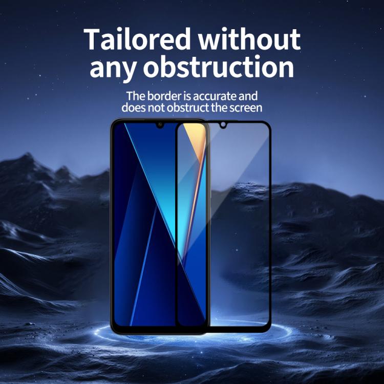 For Xiaomi Poco C65 5pcs / Pack Do As You Wish Silk Screen Printed HD Tempered Glass Film - Black