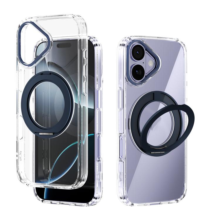 For iPhone 17 ABEEL MagSafe Q-LUCK Pivot Bracket Transparent Phone Case
