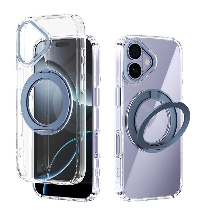 For iPhone 17 ABEEL MagSafe Q-LUCK Pivot Bracket Transparent Phone Case