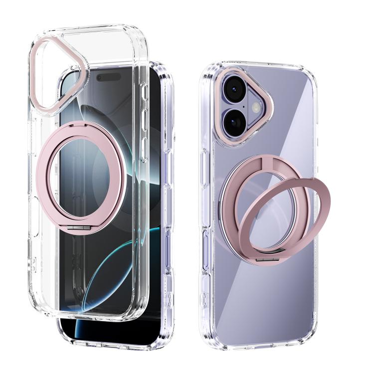 For iPhone 17 ABEEL MagSafe Q-LUCK Pivot Bracket Transparent Phone Case