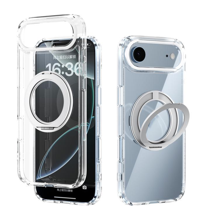 For iPhone Air ABEEL MagSafe Q-LUCK Pivot Bracket Transparent Phone Case