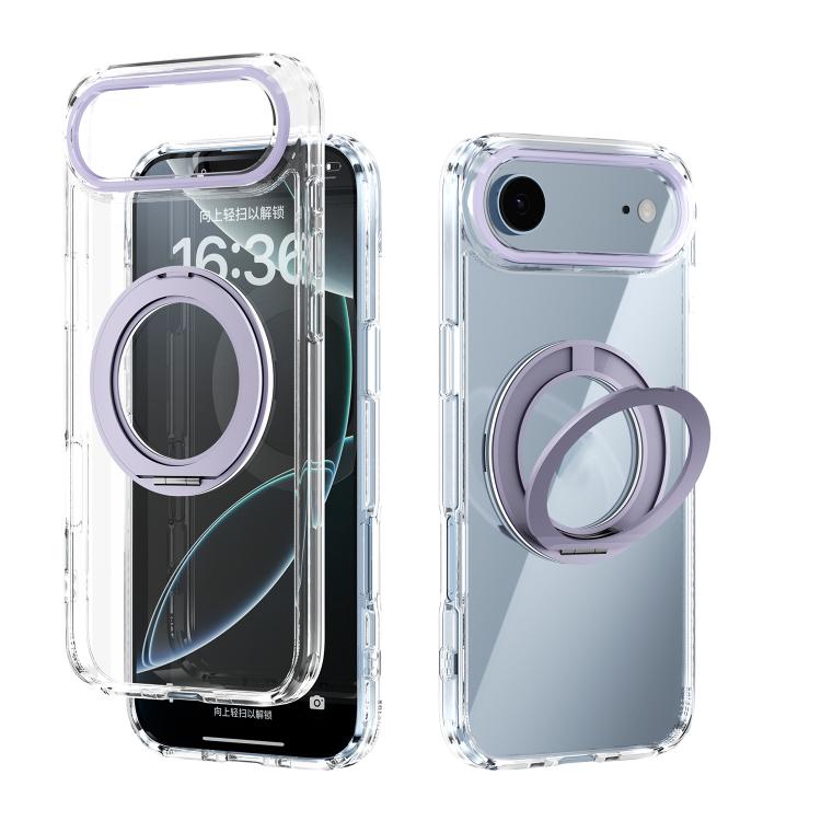 For iPhone Air ABEEL MagSafe Q-LUCK Pivot Bracket Transparent Phone Case