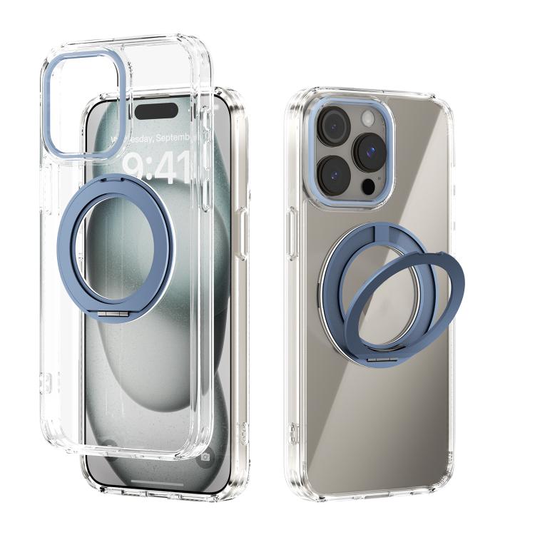For iPhone 14 Pro Max ABEEL MagSafe Q-LUCK Pivot Bracket Transparent Phone Case