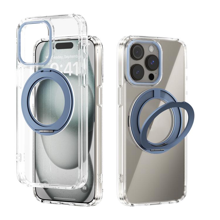 For iPhone 14 Pro ABEEL MagSafe Q-LUCK Pivot Bracket Transparent Phone Case