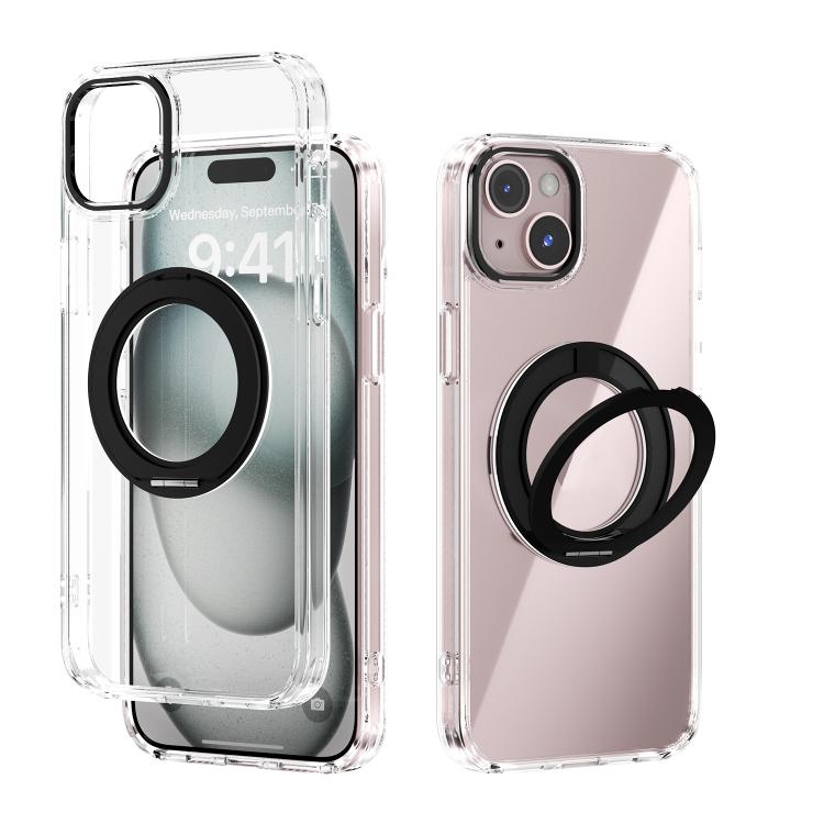 For iPhone 14 Plus ABEEL MagSafe Q-LUCK Pivot Bracket Transparent Phone Case
