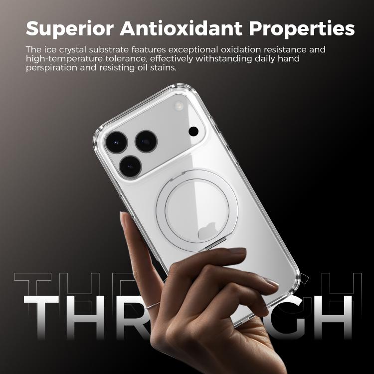For iPhone 14 Pro ABEEL MagSafe Q-LUCK Pivot Bracket Transparent Phone Case