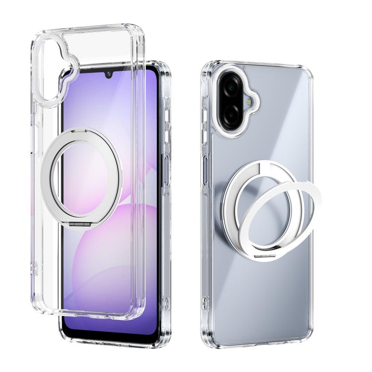 For Samsung Galaxy A07 4G ABEEL MagSafe Q-LUCK Pivot Bracket Transparent Phone Case