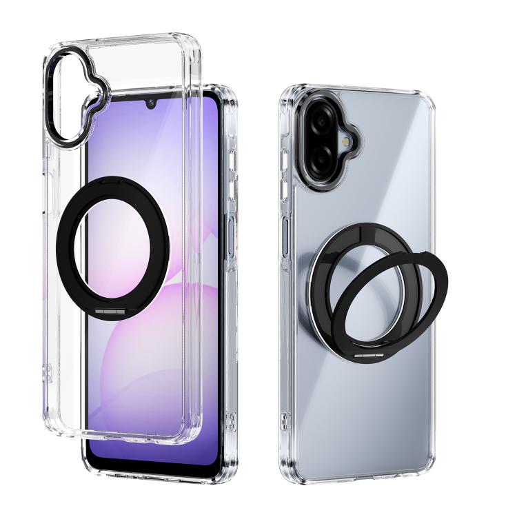 For Samsung Galaxy A07 4G ABEEL MagSafe Q-LUCK Pivot Bracket Transparent Phone Case